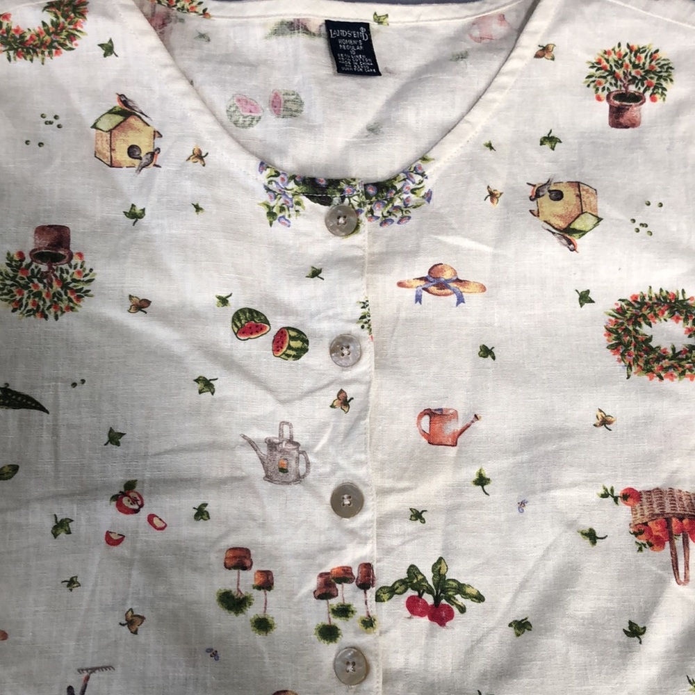 Lands' End White Maxi Dress with Floral Animal Print - Picture 6 of 6